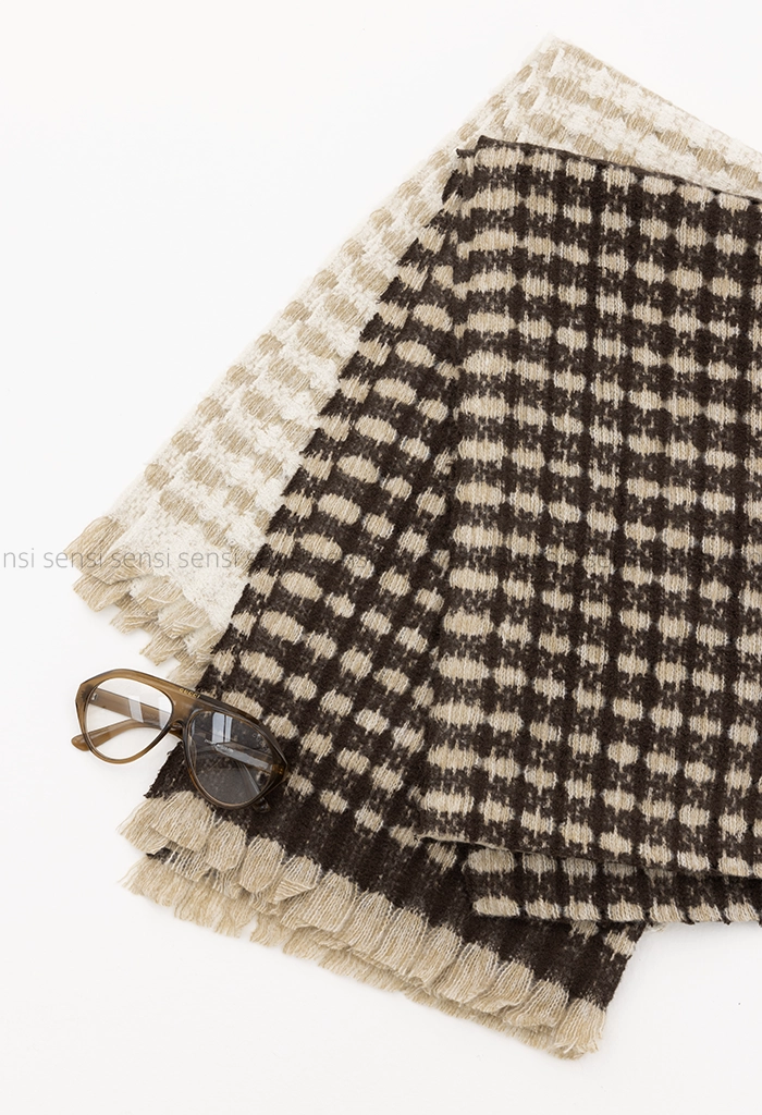 شال چهارخونه پشمی کد1005156